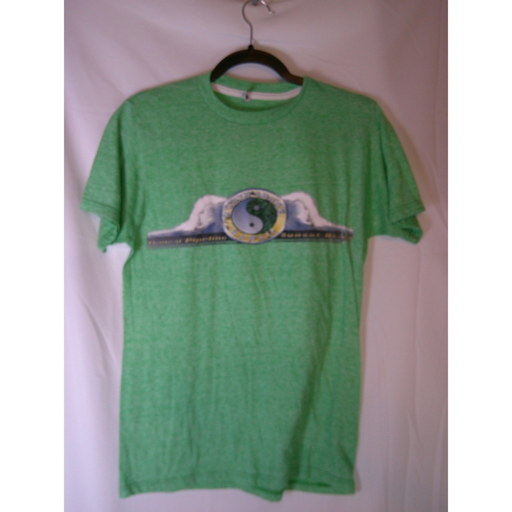 Optima Mens Hawaii North Shore Yin Yang Graphic T-Shirt Heather Green Small S‎